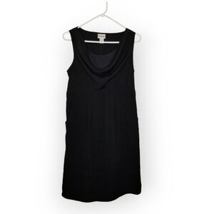Motherhood Maternity black cocktail dress sleeveless cowl neck knee length M